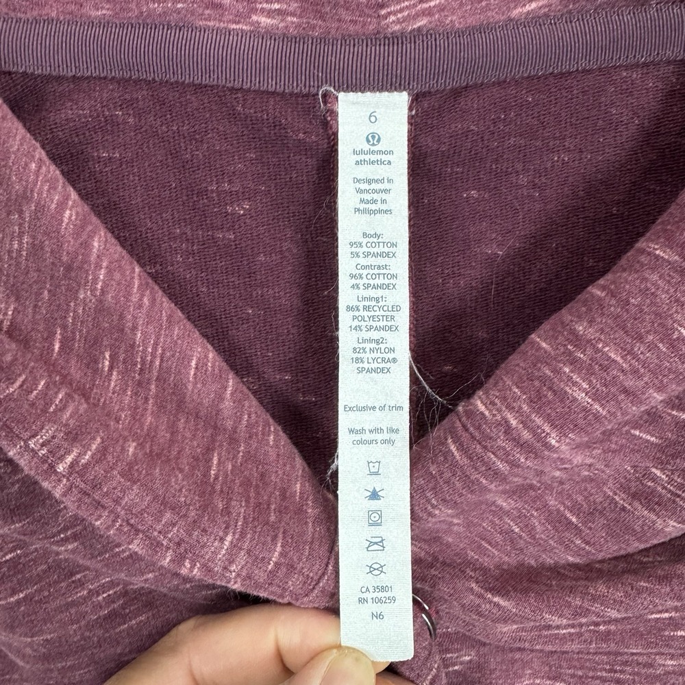 Lululemon Find Your Center Wrap Hoodie Berry Rust Red Womens 6 Athleisure - Picture 2 of 10